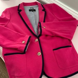14P Talbots hot pink/navy trim blazer